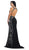 Sparkling Sleeveless Open Back Mermaid Evening Dress