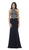 May Queen - RQ7423 Embellished Long High Neck Dress In Black