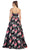 Strapless with Rhinestone Waistband Floral Print Formal Ball Gown