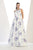May Queen - RQ7426 Jewel Neck Floral Print Satin Evening Gown