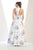 May Queen - RQ7426 Jewel Neck Floral Print Satin Evening Gown