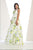 May Queen - Jewel Neck Floral Print Satin Evening Gown RQ7426  In Yellow and Multi