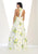 May Queen - Jewel Neck Floral Print Satin Evening Gown RQ7426  In Yellow and Multi