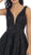 May Queen - Illusion Plunging Sleeveless Cocktail Dress in Black