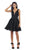 Illusion Plunging Sleeveless Cocktail Dress
