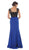 Lace Applique Bodice Illusion Neck Evening Dress