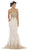 May Queen - RQ7458 Lace Strapless Corset Bodice Mermaid Evening Dress in White and Neutral