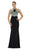 Halter Beaded Low Back Evening Dress