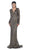 May Queen - RQ7477 Long Sleeves Scallop Embellished Lace Evening Gown