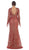 May Queen RQ7477 Scalloped with Long Sleeves Embellished Lace Gown - 1 pc Burgundy/Gold in Size 2XL Available