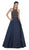 Divine Gilt Embroidered Halter A-Line Prom Gown