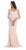 May Queen - RQ7483 Sheer Pearls and Rhinestone Mesh Sheath Gown in Pink