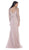 May Queen - RQ7483 Sheer Pearls and Rhinestone Mesh Evening Gown In Purple