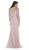 Sheer Pearls and Rhinestone Mesh Evening Gown
