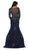 Sheer Long Sleeve Rhinestone Embellished Evening Dress