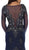 Sheer Long Sleeve Rhinestone Embellished Evening Dress
