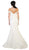 May Queen - RQ7492 Off Shoulder Floral Lace Appliqued Mermaid Gown in White