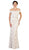 May Queen Beaded Lace Appliqued Off-Shoulder Gown RQ7497 - 1 pc Ivory/Nude In Size 16 Available in Ivory/Nude