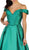 Satin Off Shoulder A-line Evening Dress
