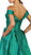 Satin Off Shoulder A-line Evening Dress