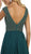 May Queen - RQ7512 Embellished V-neck A-line Dress With Train In Green