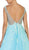 May Queen - RQ7513 Applique Illusion Bateau A-line Dress In Blue and Green