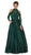 May Queen - RQ7517 Embellished Halter Long Sleeve Ballgown In Green