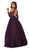 May Queen - RQ7517 Embellished Halter Long Sleeve Ballgown In Purple
