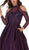 May Queen - RQ7517 Embellished Halter Long Sleeve Ballgown In Purple