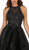 May Queen - RQ7518 Embellished Halter High Low A-line Dress In Black