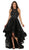 May Queen - RQ7518 Embellished Halter High Low A-line Dress In Black