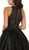 May Queen - RQ7518 Embellished Halter High Low A-line Dress In Black