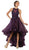 May Queen - RQ7518 Embellished Halter High Low A-line Dress In Purple