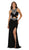 May Queen - RQ7526 Embellished Cutout Dress with Slit In Black
