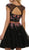 May Queen - RQ7559 Multicolored Embellished Two Piece A-line Dress In Black