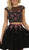 May Queen - RQ7559 Multicolored Embellished Two Piece A-line Dress In Black