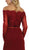 May Queen - RQ7578 Embroidered Off-Shoulder Long Sleeve Trumpet Dress In Red