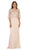 May Queen - RQ7592 Bead Embellished Capelet Evening Gown In Pink