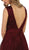 May Queen - RQ7606 Embroidered Plunging A-Line Dress In Red