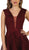 May Queen - RQ7606 Embroidered Plunging A-Line Dress In Red