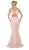 May Queen - RQ7607 Beaded Mesh Mermaid Long Gown In Pink
