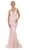 May Queen - RQ7607 Beaded Mesh Mermaid Long Gown In Pink