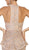 May Queen - RQ7608 Applique Deep Halter V-neck Mermaid Dress In Nude