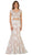 May Queen - RQ7611 Two Piece Lace Applique Mermaid Dress In White and Nude