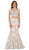 May Queen - Two Piece Lace Applique Mermaid Dress RQ7611  In Brown and White
