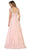 May Queen - RQ7612 Lace Applique Bateau A-line Dress In Pink