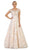 May Queen - RQ7612 Lace Applique Bateau A-line Dress In Nude