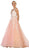 May Queen - RQ-7613 Trailing Foliage Plunging Sweetheart Gown