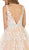 May Queen - RQ-7613 Trailing Foliage Plunging Sweetheart Gown In Pink and Nude