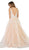 May Queen - RQ-7613 Trailing Foliage Plunging Sweetheart Gown In Pink and Nude